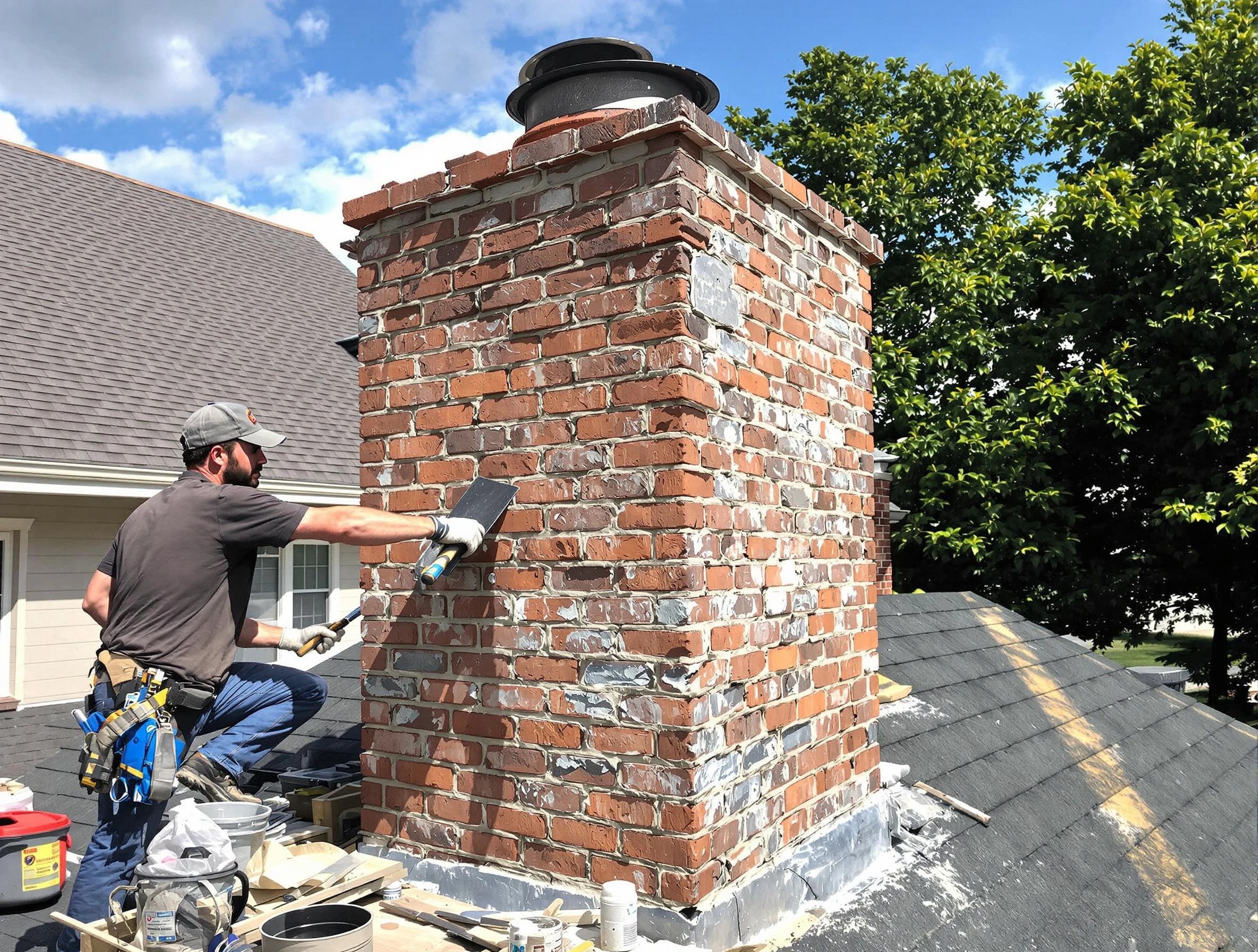 Completed chimney rebuild by Roy Chimney Sweep in Roy, UT