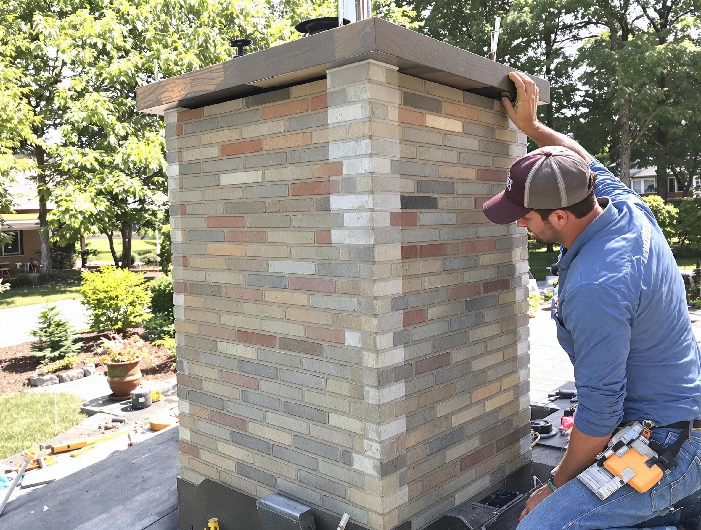 Roy Chimney Sweep completing a modern chimney remodel in Roy, UT