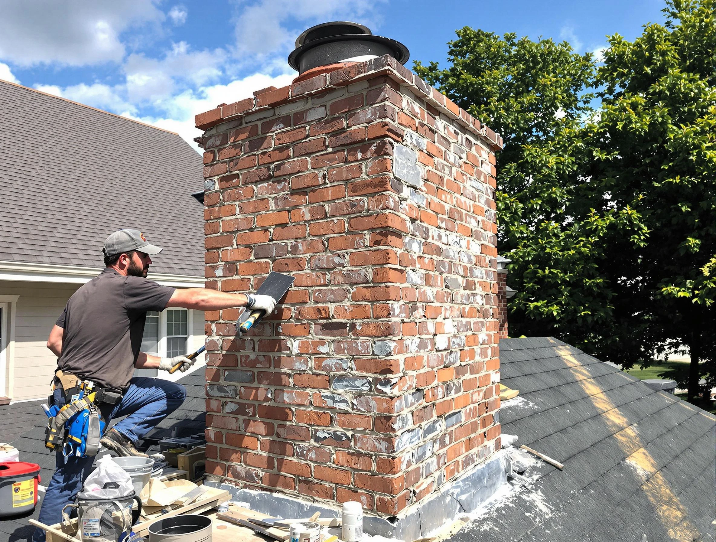 Completed chimney rebuild by Roy Chimney Sweep in Roy, UT