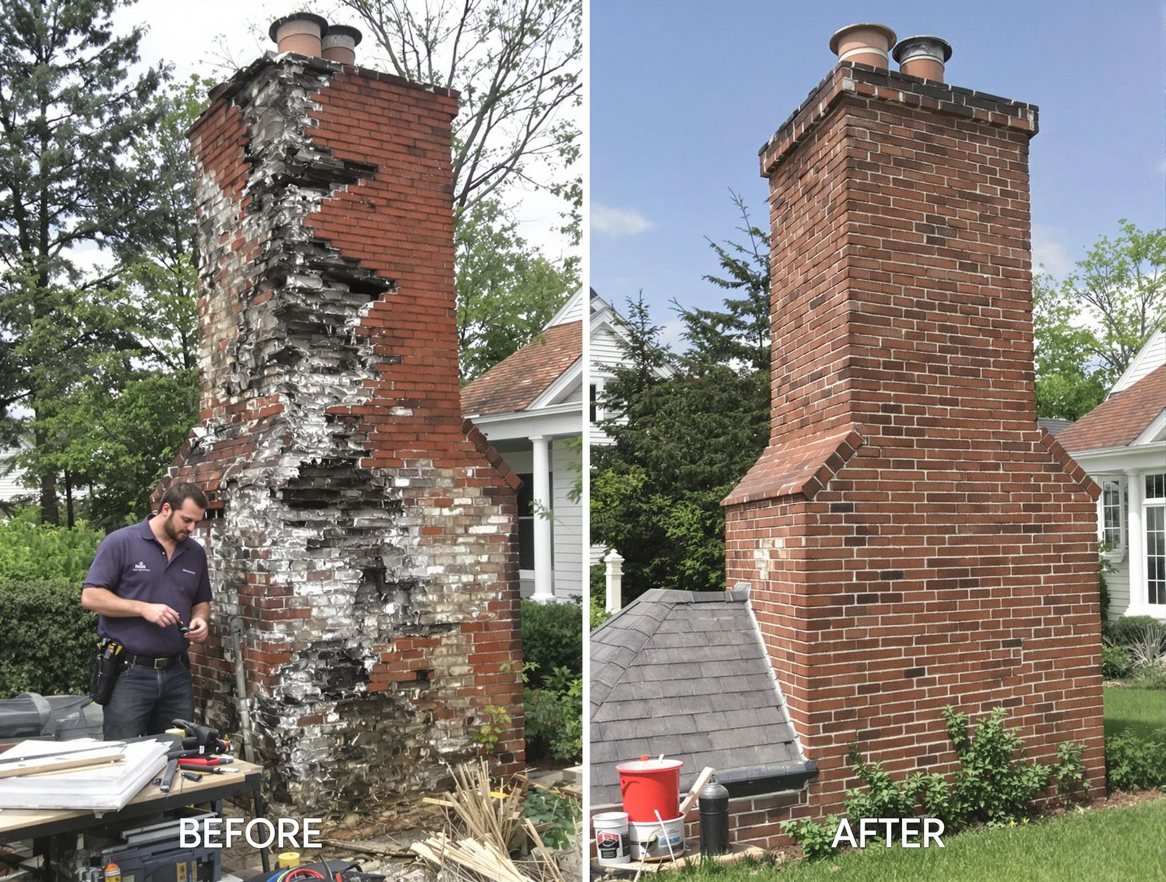 Roy Chimney Sweep performing a full chimney restoration in Roy, UT