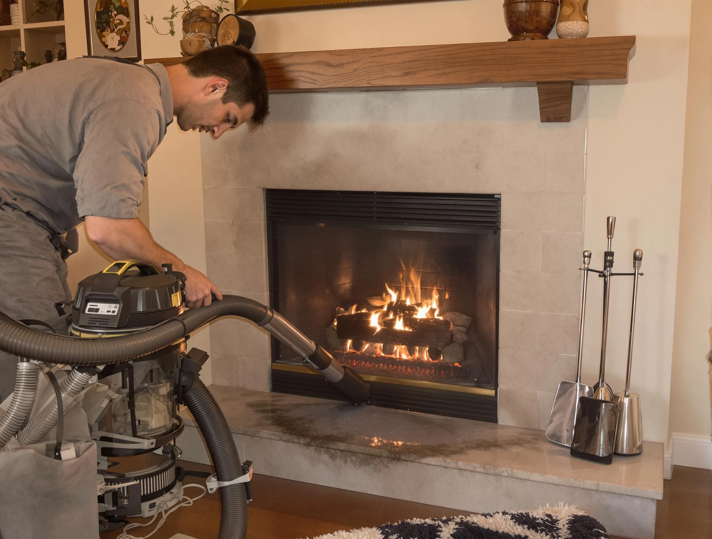 Routine fireplace upkeep by Roy Chimney Sweep in Roy, UT