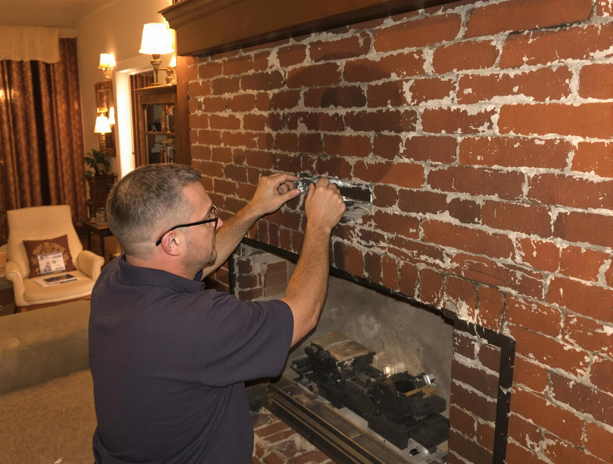 Roy Chimney Sweep expert fixing a fireplace in Roy, UT